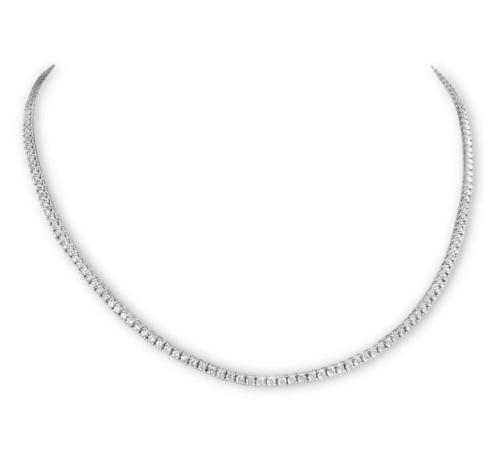 Collar de tenis en oro blanco 14k con diamantes naturales