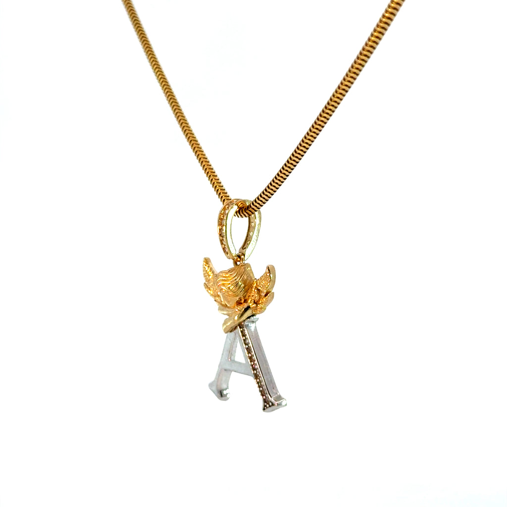 Collar con dije letra "A" oro 10k