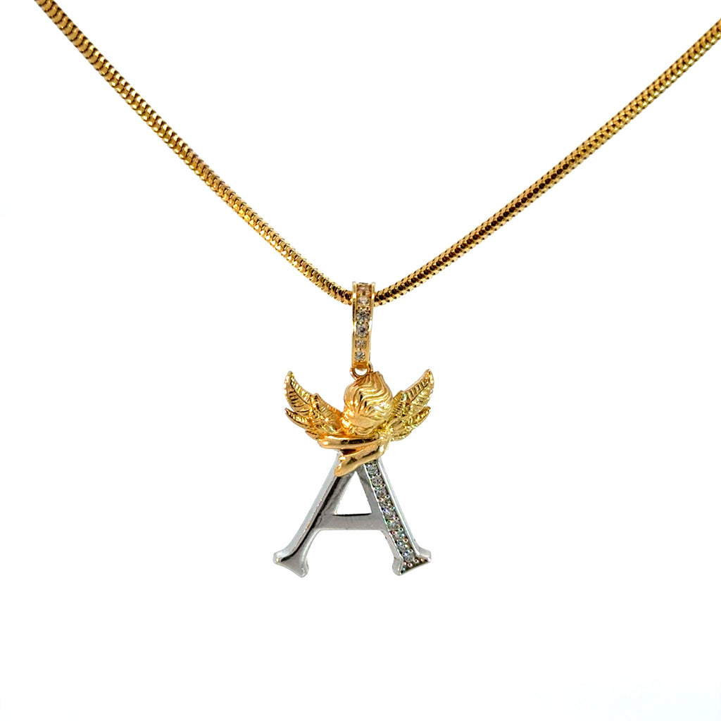 Collar con dije letra "A" oro 10k