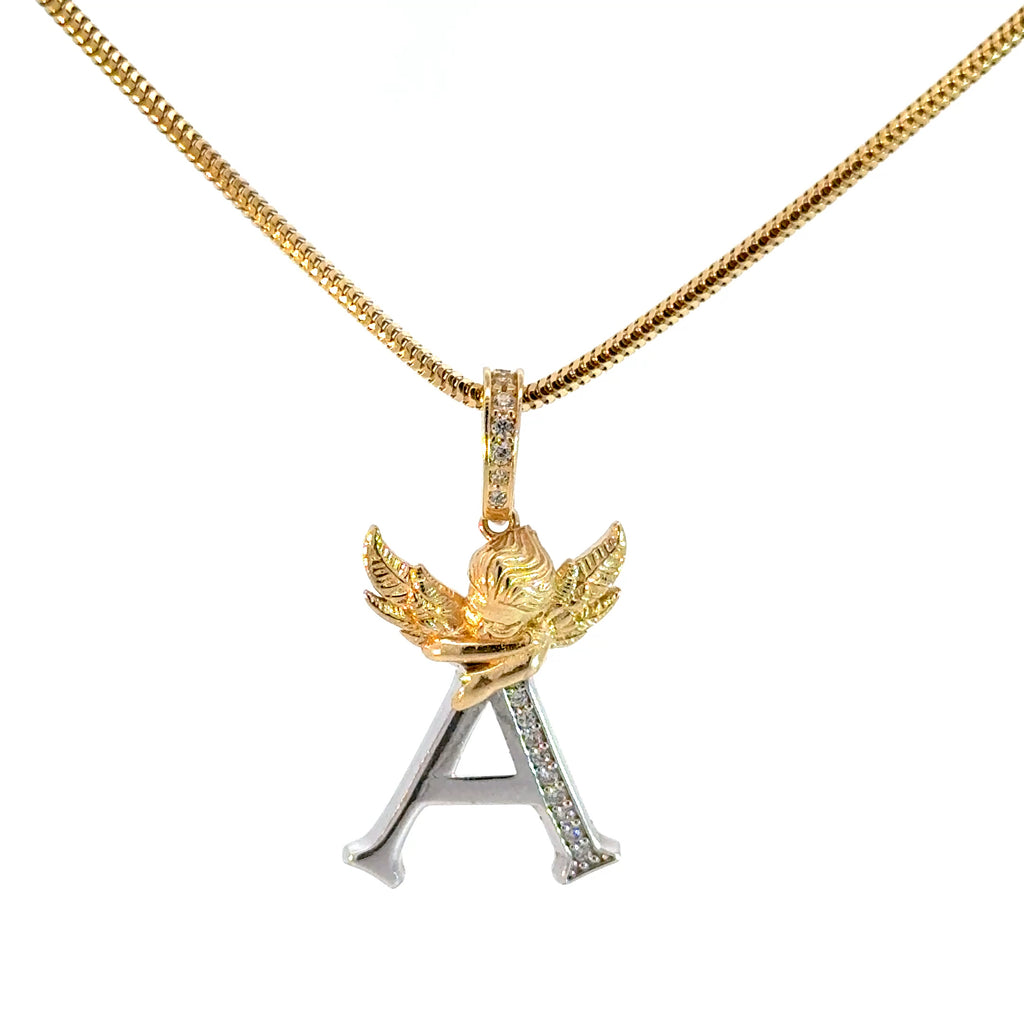 Collar con dije letra "A" oro 10k