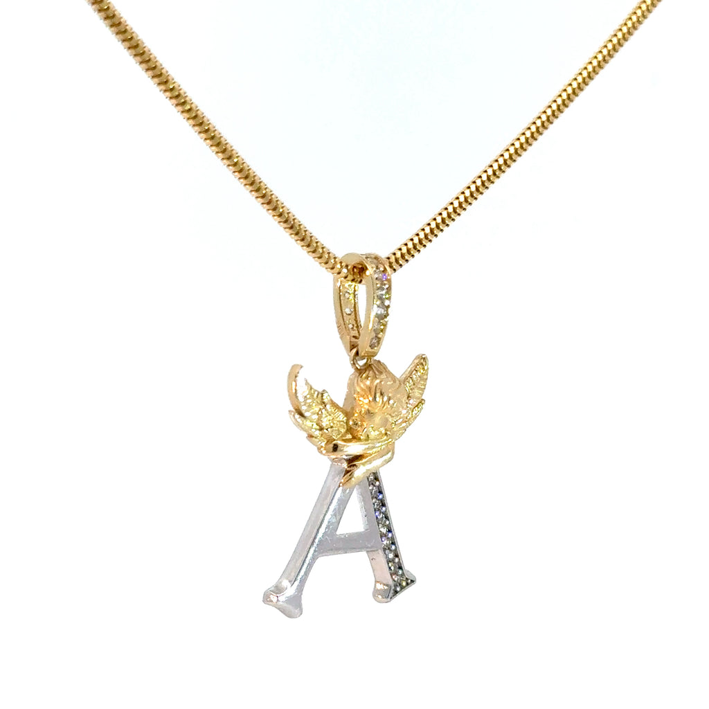 Collar con dije letra "A" oro 10k
