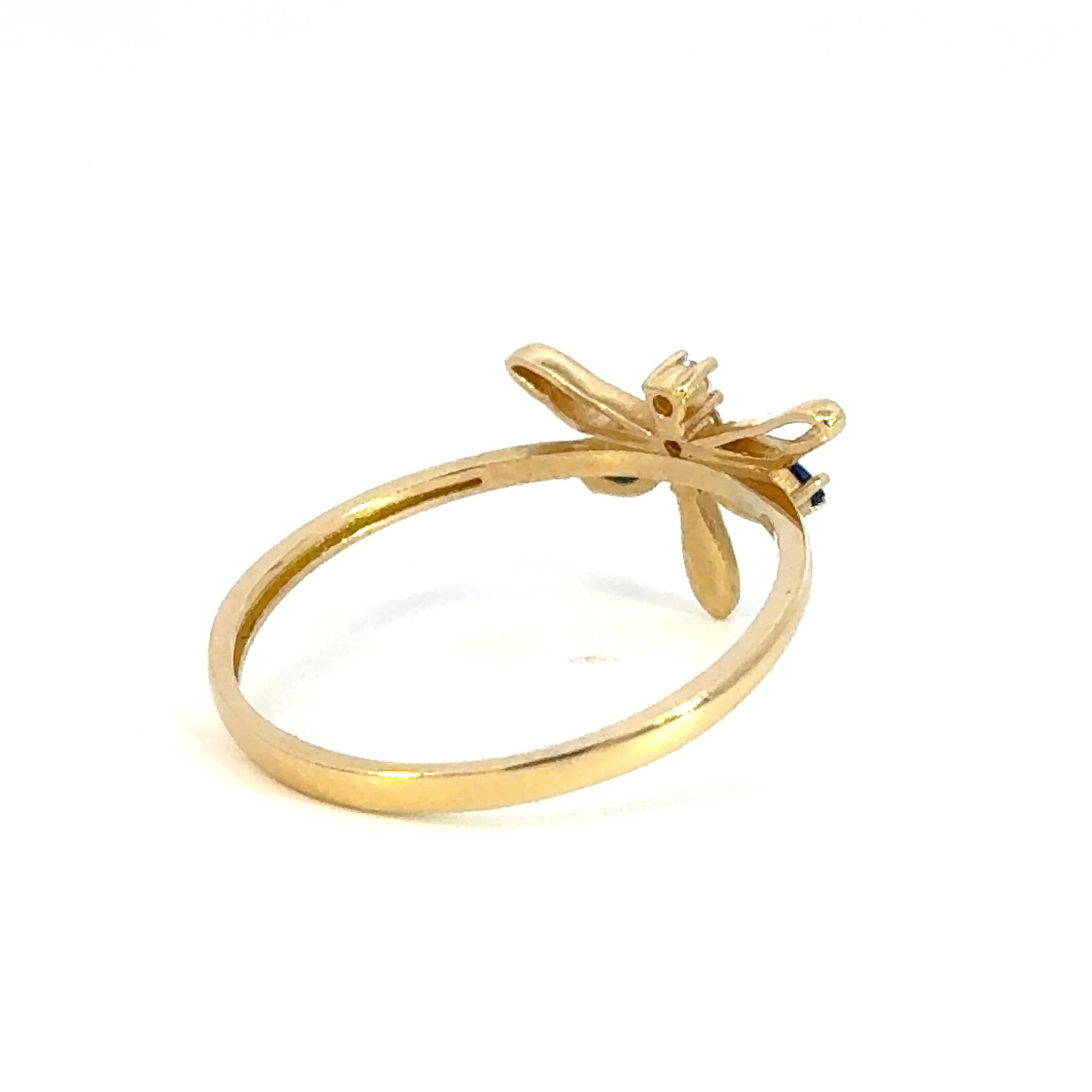 Anillo de libelula en oro 14K