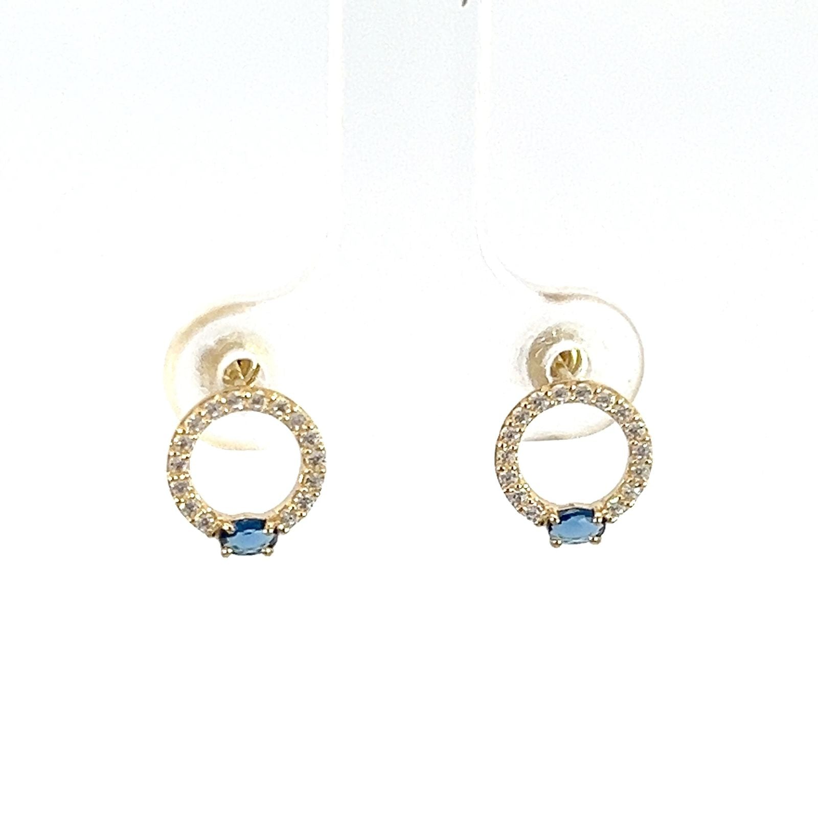Broquel Coreano oro 10k con Zirconia Suiza