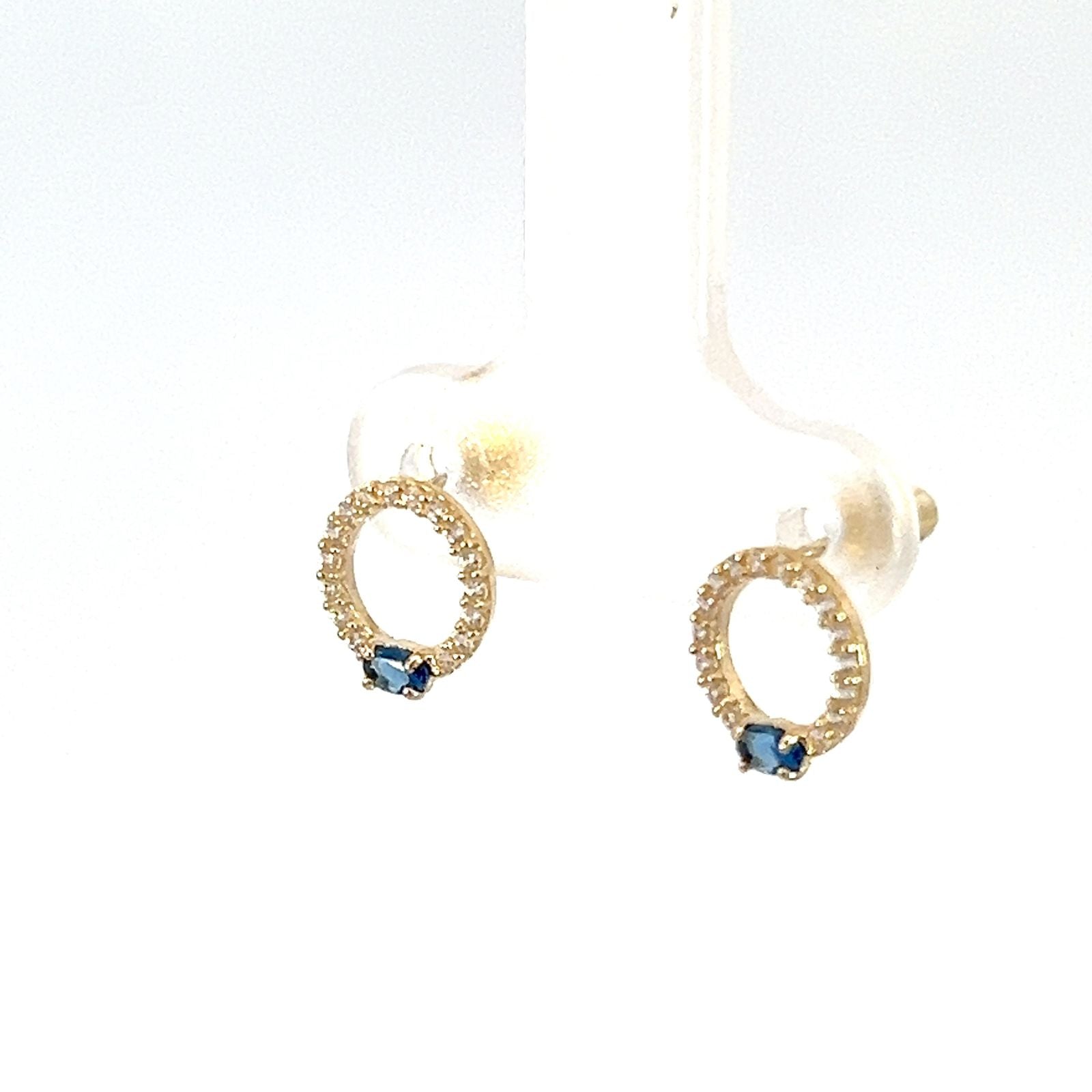Broquel Coreano oro 10k con Zirconia Suiza