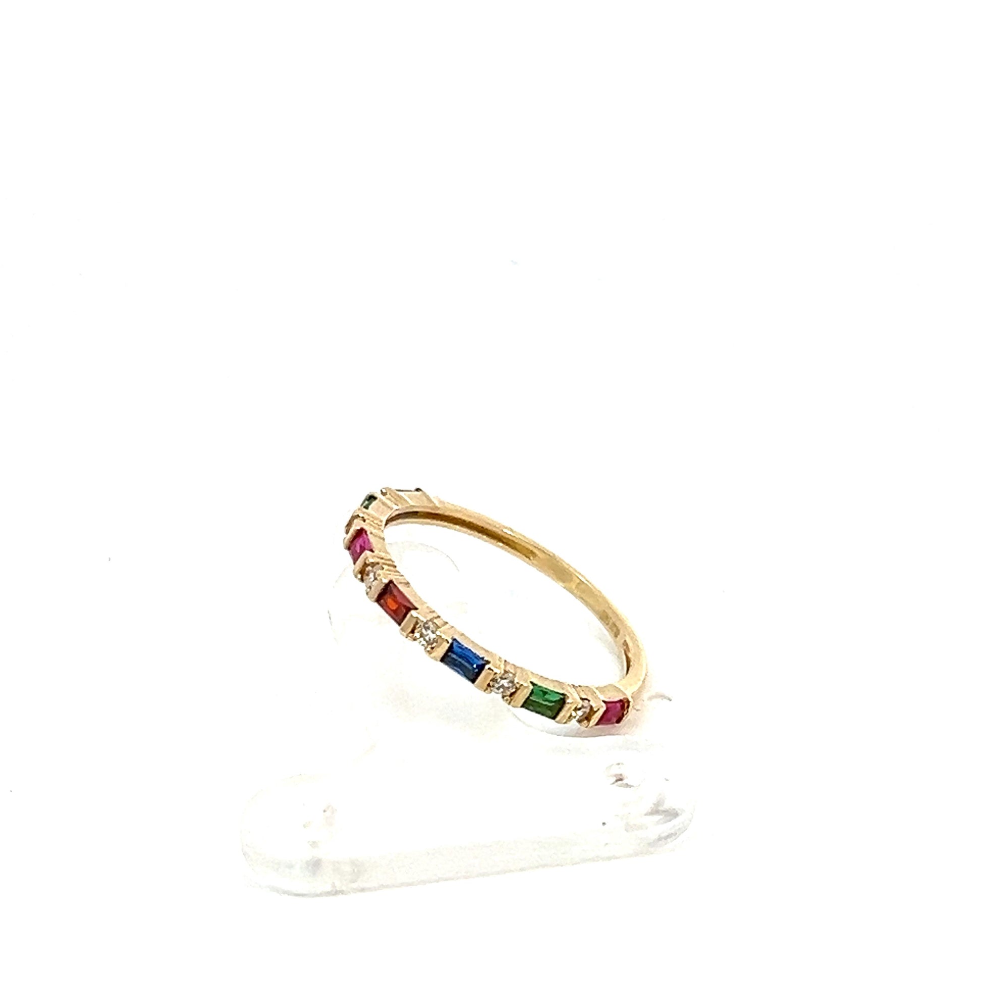 Anillo de oro 14k con Zirconia Suiza