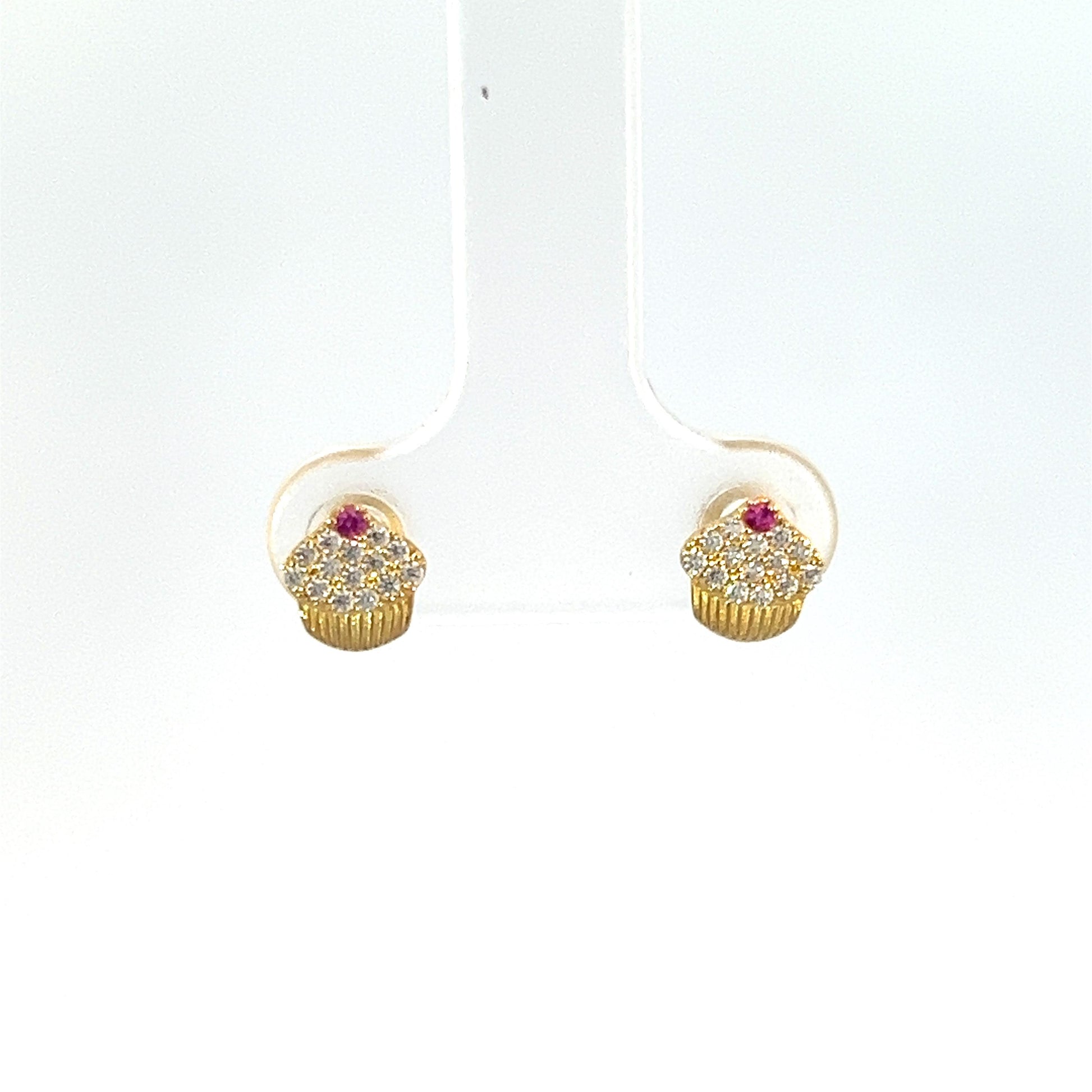 Broquel Coreano "muffin" oro amarillo 10k