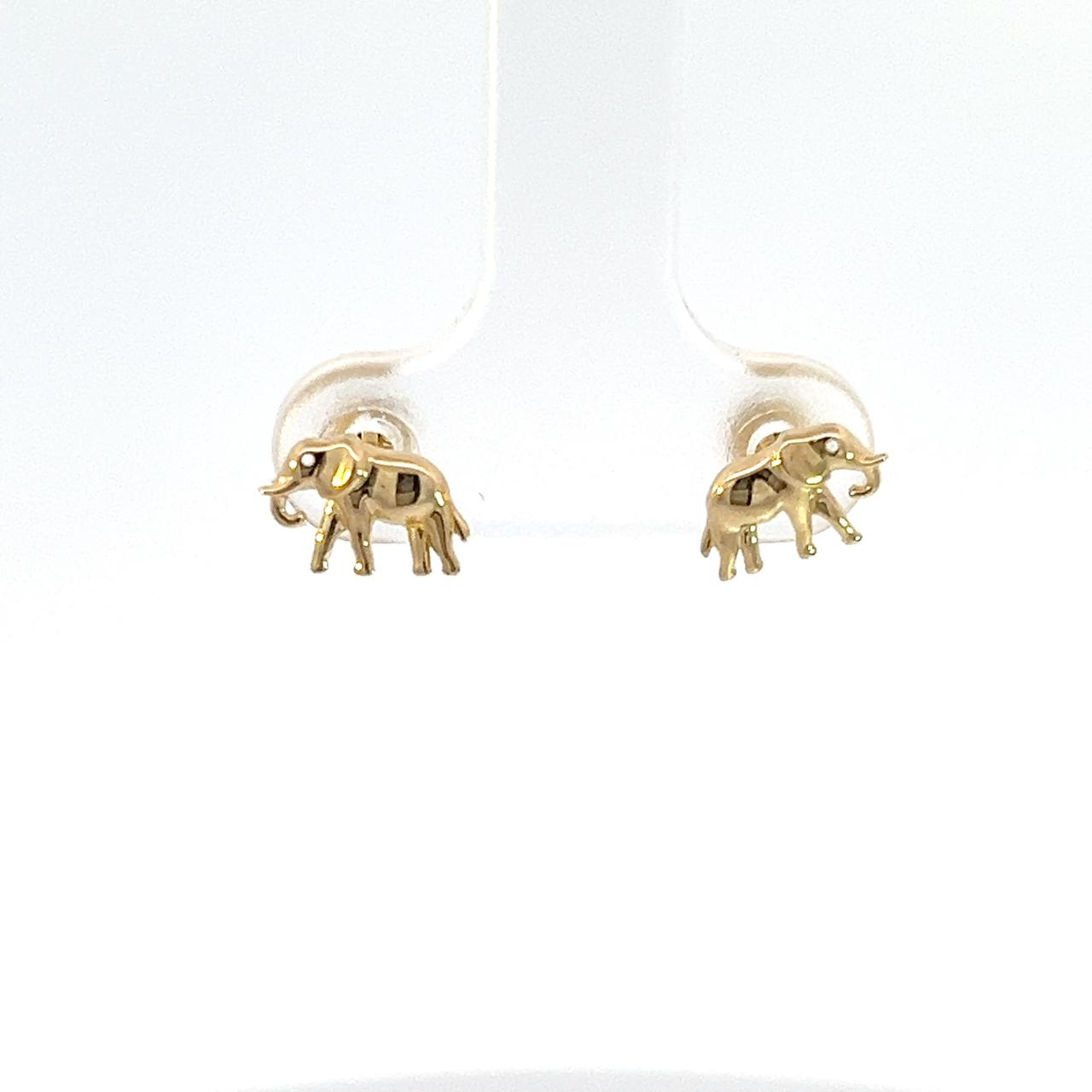 Broquel Coreano "elefante" oro 10k Zirconia Suiza