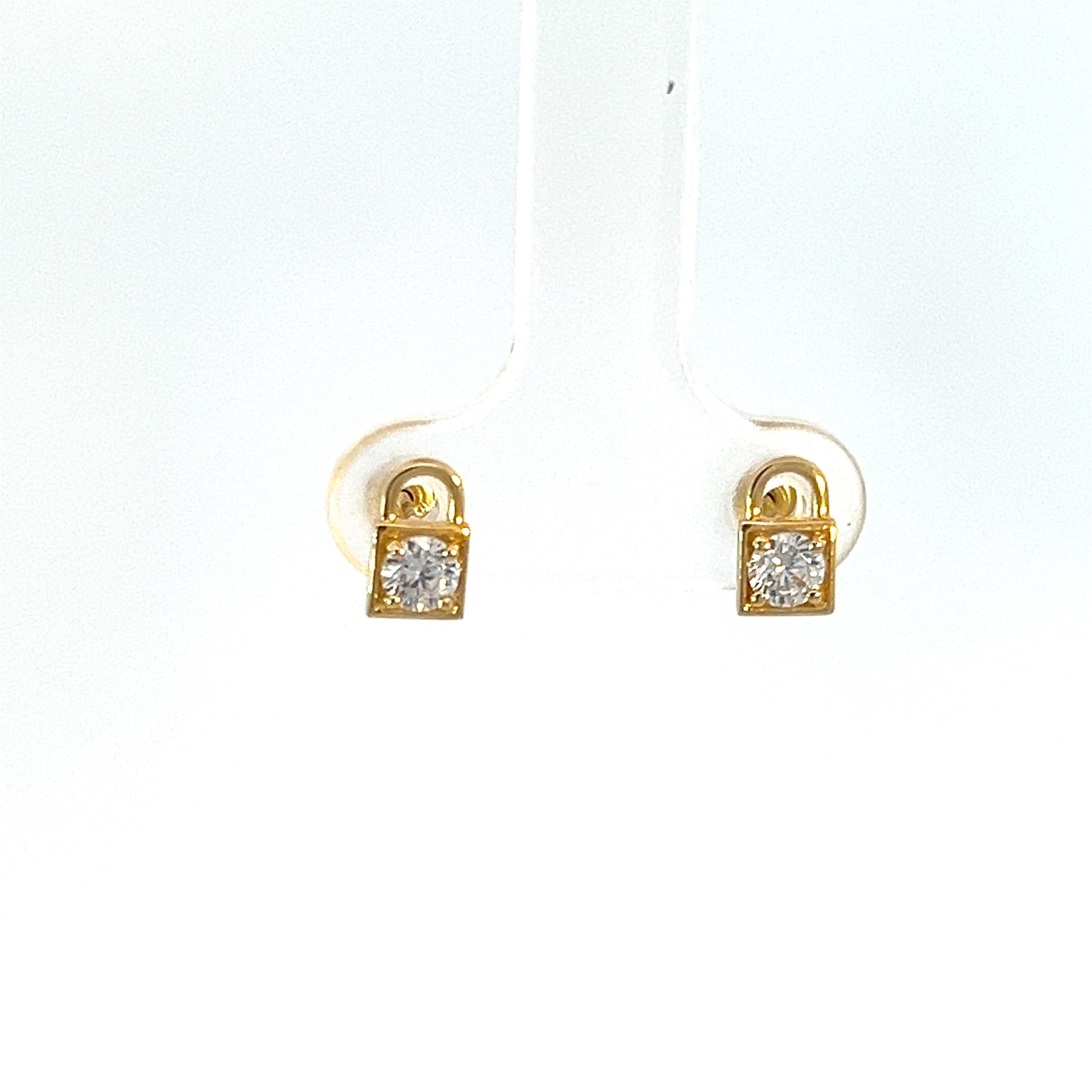 Broquel Coreano oro 10k con Zirconia Suiza