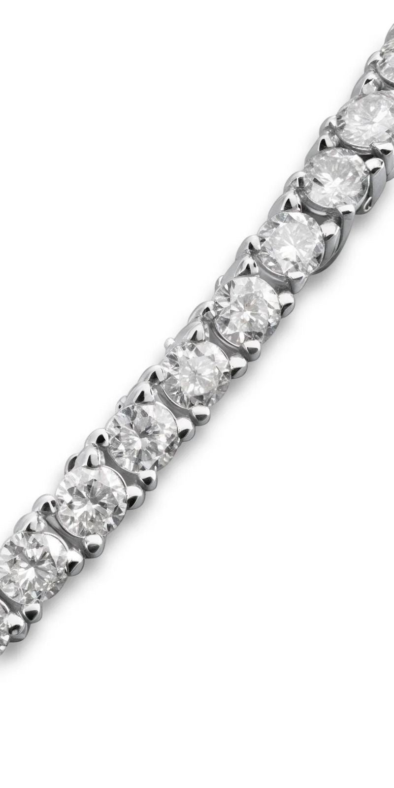 Collar de tenis en oro blanco 14k con diamantes naturales