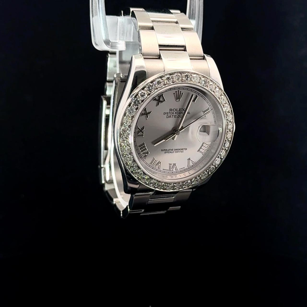 ROLEX DATE JUST ACERO 36mm BISEL DE DIAMANTES NATURALES  AFTER MARKET
