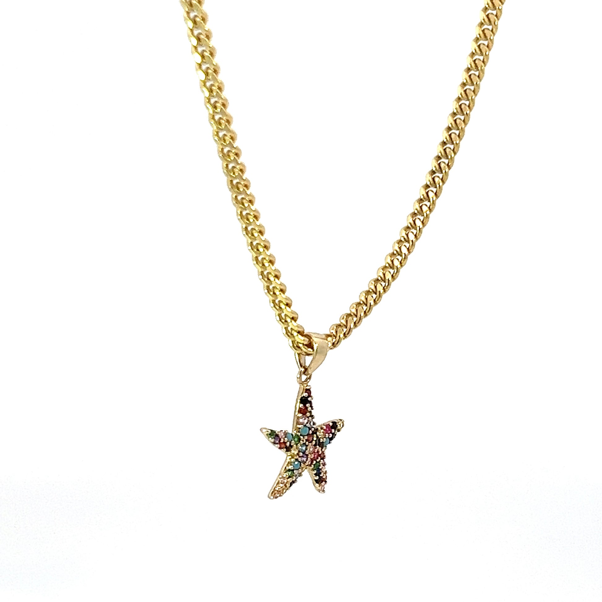 Dije de estrella en oro 10k Zirconia Suiza