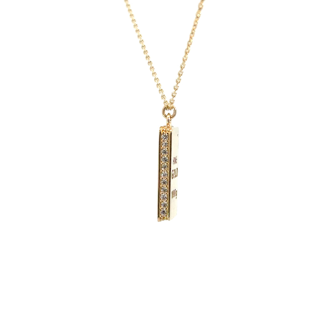 Collar con dije "Lingote" de oro 10k