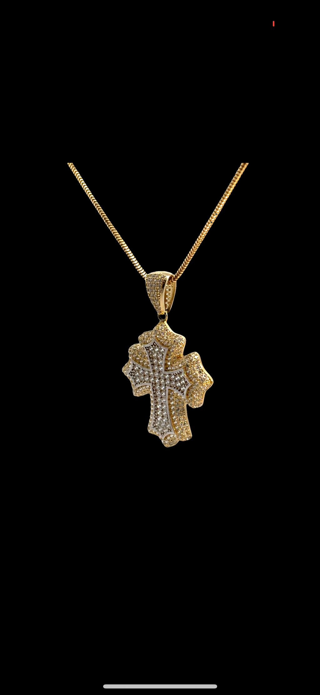 Dije de cruz oro 10k Zirconia Suiza
