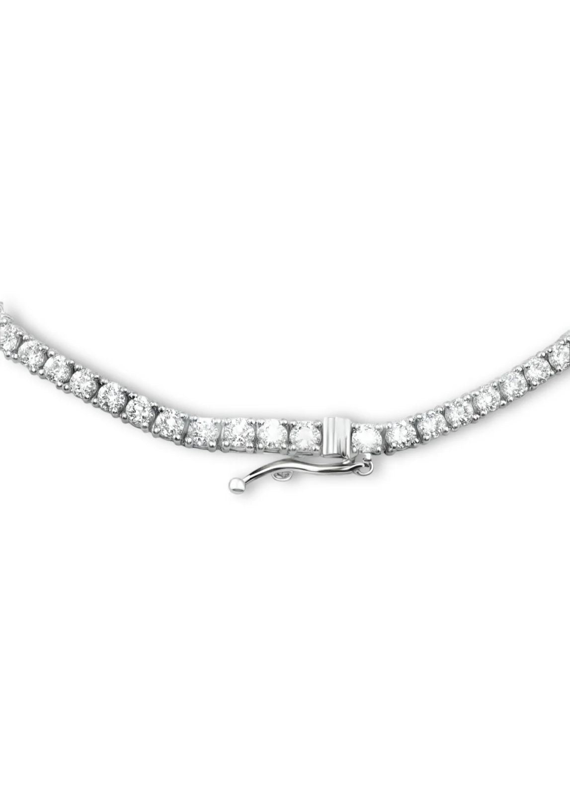 Collar de tenis en oro blanco 14k con diamantes naturales