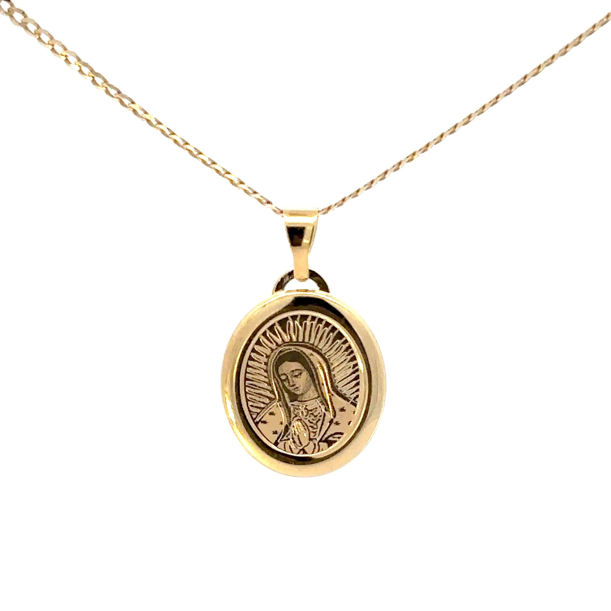 Collar con dije  "Vigen de Guadalupe" oro 10k