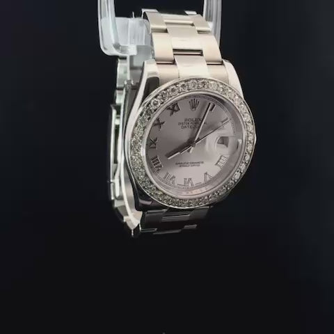 ROLEX DATE JUST ACERO 36mm BISEL DE DIAMANTES NATURALES  AFTER MARKET