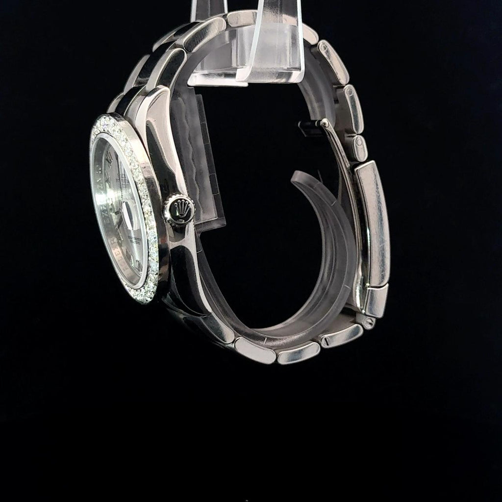 Rolex date just acero 36mm bisel de diamantes naturales  after market